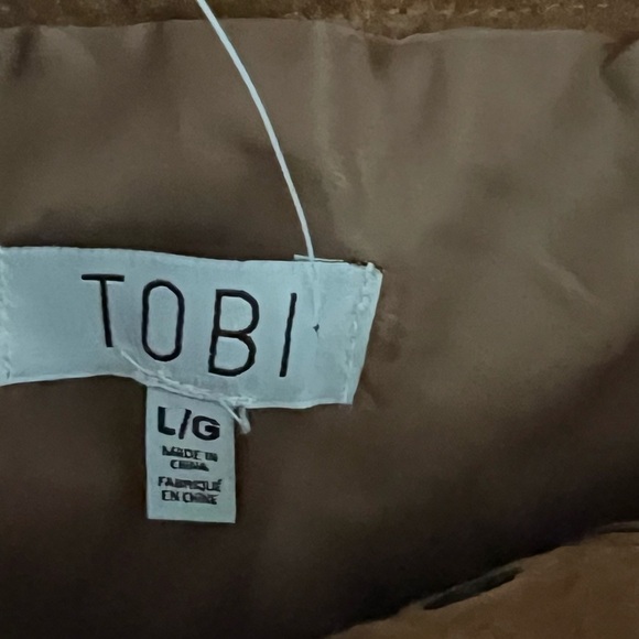 Tobi Tan Brown 100% Suede Leather A Line Mini Skirt NWT Large - Picture 10 of 12